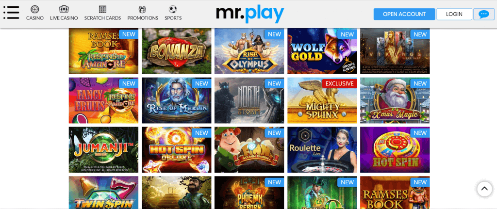 Mr play casino games